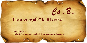 Cservenyák Bianka névjegykártya